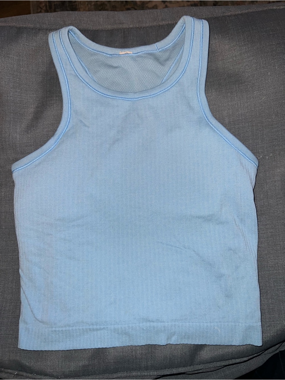 lululemon athletica Baby Blue Ribbed Racerback Tank Sports Bra